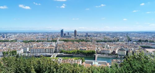 Vue sur la ville de Lyon depuis le Jardin des curiosités, Lyon